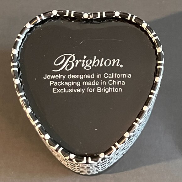 Brighton‎ Magnetic Notepad and EMPTY Heart Shaped Tin Black/White Damask … - Picture 4 of 9